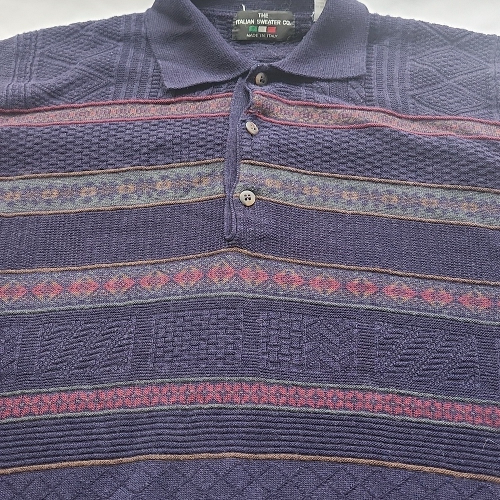 Vintage Blue  Patterned Sweater - Picture 2 of 8